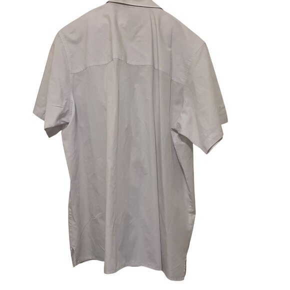 Haband Travelers Mens White Short Sleeve Button Down Shirt LG Dual Chest Pockets - Picture 2 of 6